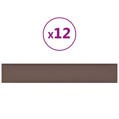 vidaXL Panneaux muraux 12 pcs Marron 90x15 cm Similicuir 1,62 m²