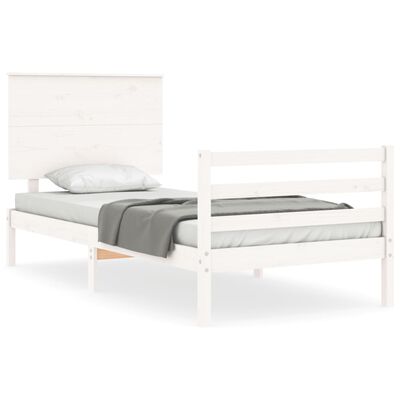 vidaXL Cadre de lit sans matelas blanc 90x200 cm bois massif