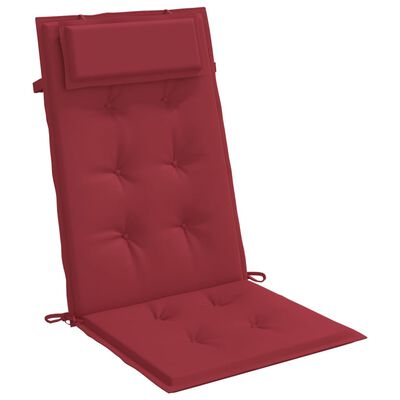 vidaXL Coussins de chaise à dossier haut lot de 6 rouge bordeaux