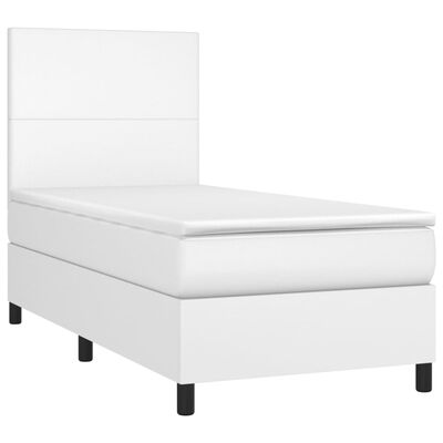 vidaXL Sommier à lattes de lit avec matelas et LED Blanc 80x200 cm