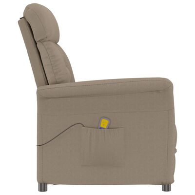 vidaXL Fauteuil de massage Taupe Similicuir daim