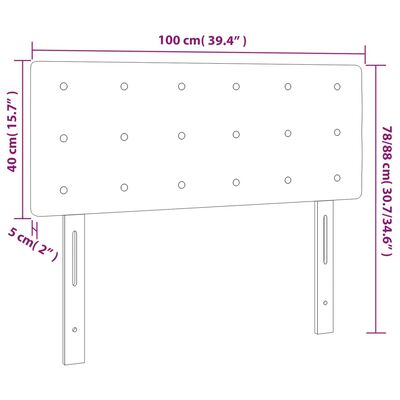 vidaXL Tête de lit à LED Noir 100x5x78/88 cm Velours