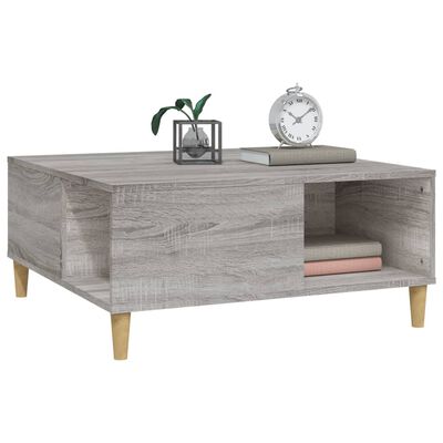 vidaXL Table basse sonoma gris 80x80x36,5 cm bois d'ingénierie