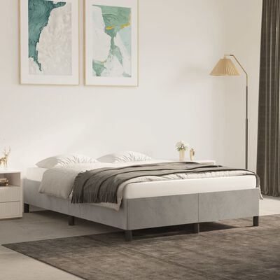 vidaXL Cadre de lit sans matelas gris clair 140x190 cm velours