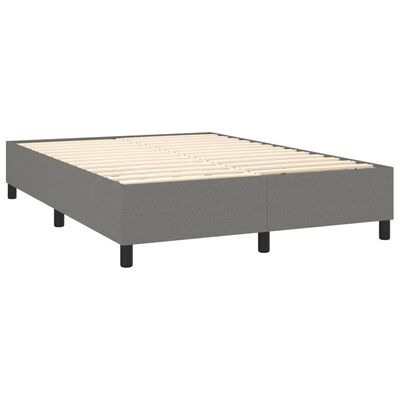 vidaXL Sommier à lattes de lit avec matelas Gris foncé 140x200cm Tissu