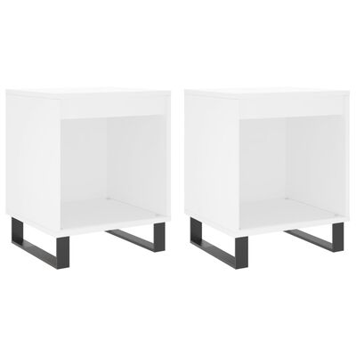 vidaXL Tables de chevet 2 pcs blanc 40x35x50 cm bois d’ingénierie