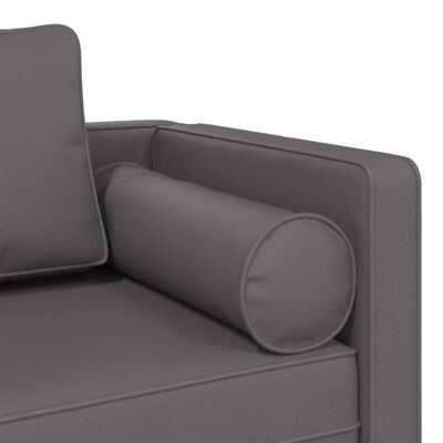 vidaXL Chaise longue avec coussins gris similicuir