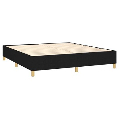 vidaXL Sommier à lattes de lit et matelas et LED Noir 180x200 cm Tissu