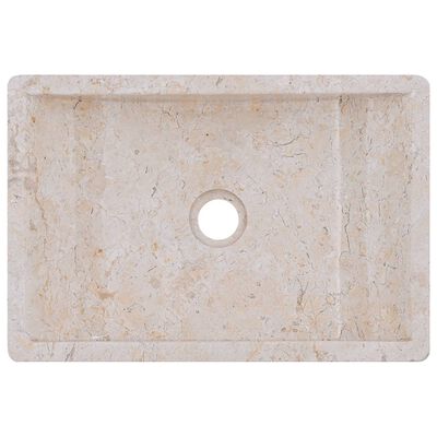 vidaXL Lavabo 45x30x12 cm marbre crème brillant