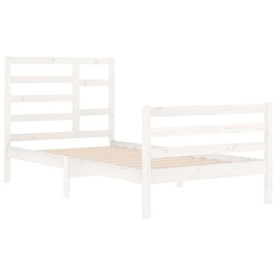 vidaXL Cadre de lit sans matelas blanc bois massif 100x200 cm