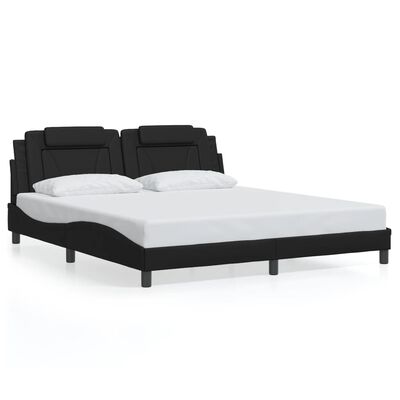 vidaXL Cadre de lit avec LED sans matelas noir 180x200 cm