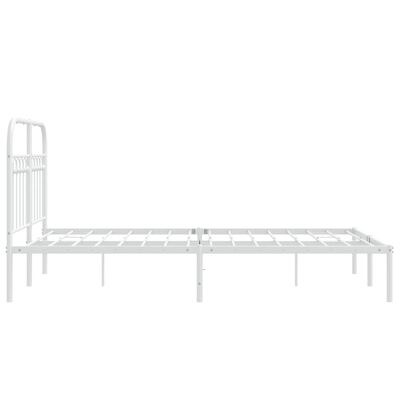 vidaXL Cadre de lit métal sans matelas et tête de lit blanc 120x190 cm