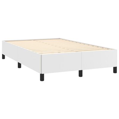 vidaXL Sommier à lattes de lit matelas LED blanc 120x190 cm similicuir