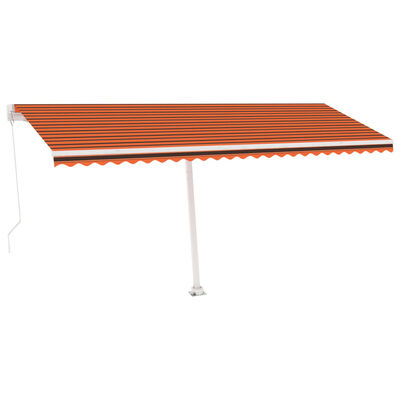 vidaXL Auvent manuel rétractable sur pied 500x300 cm Orange et marron