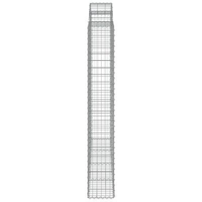 vidaXL Paniers à gabions arqués 3 pcs 200x30x200/220 cm fer galvanisé