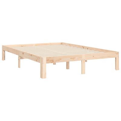 vidaXL Cadre de lit avec tête de lit 140x190 cm bois massif