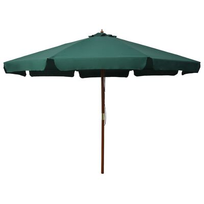 vidaXL Parasol d'extérieur avec mât en bois 330 cm Vert