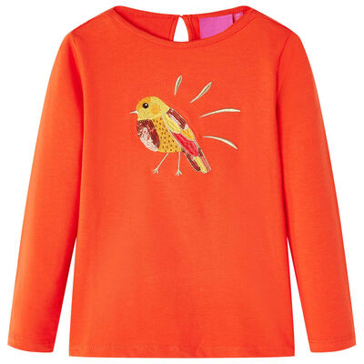 T-shirt enfants à manches longues orange foncé 140