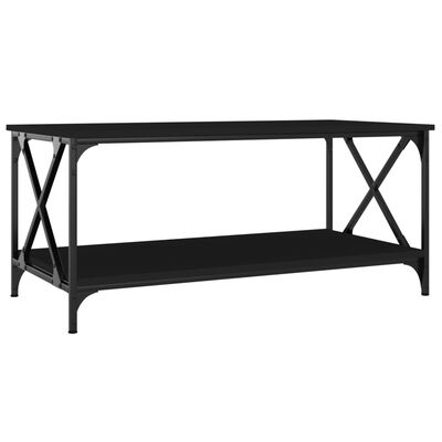 vidaXL Table basse Noir 100x50x45 cm Bois d'ingénierie et fer