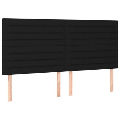 vidaXL Sommier à lattes de lit et matelas et LED Noir 180x200 cm Tissu