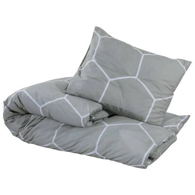 vidaXL Ensemble de housse de couette Gris 225x220 cm Coton