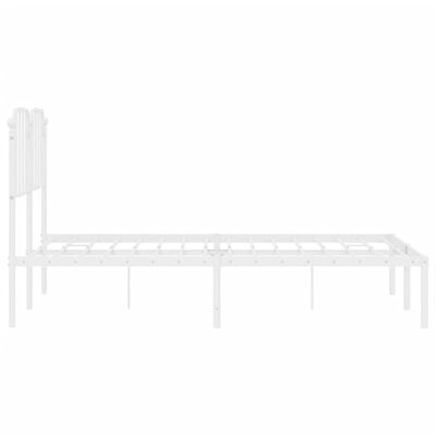 vidaXL Cadre de lit métal sans matelas et tête de lit blanc 135x190 cm