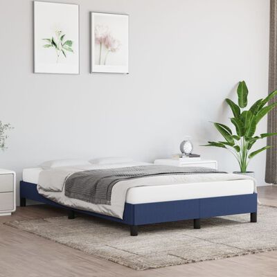 vidaXL Cadre de lit sans matelas bleu 120x190 cm tissu