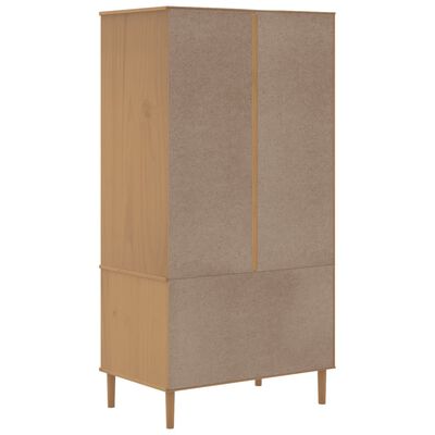 vidaXL Garde-robe SENJA aspect rotin marron bois massif de pin