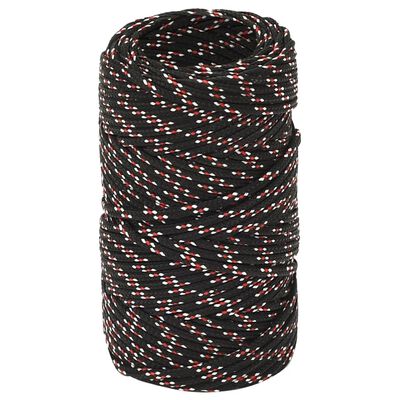 vidaXL Corde de bateau Noir 2 mm 50 m Polypropylène