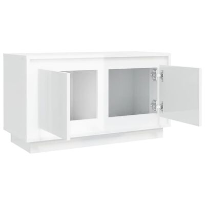 vidaXL Meuble TV blanc brillant 80x35x45 cm bois d'ingénierie