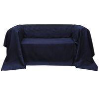 vidaXL Housse de canapé Micro-suède Bleu marine 140x210 cm