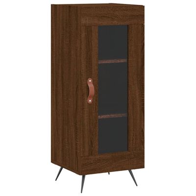 vidaXL Buffet haut Chêne marron 34,5x34x180 cm Bois d'ingénierie