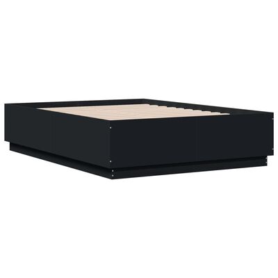 vidaXL Cadre de lit avec LED sans matelas noir 120x190 cm