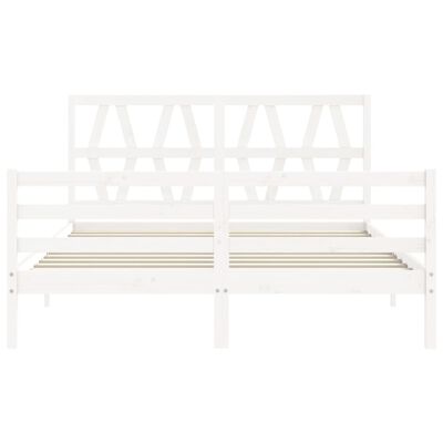 vidaXL Cadre de lit sans matelas blanc bois de pin massif