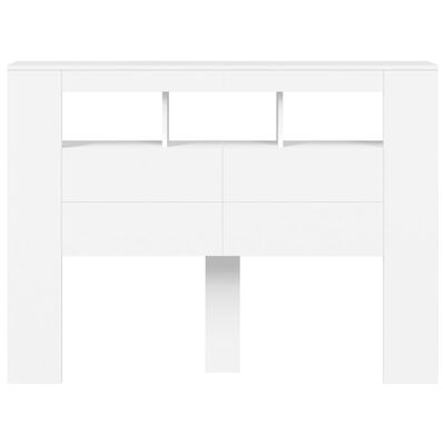 vidaXL Tête de lit à LED blanc 140x18,5x103,5 cm bois d'ingénierie