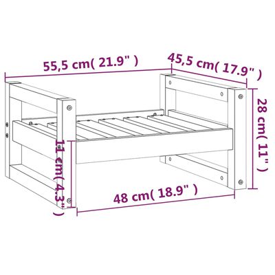 vidaXL Lit pour chien Marron miel 55,5x45,5x28 cm Bois de pin solide