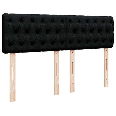 vidaXL Sommier à lattes de lit avec matelas Noir 140x200 cm Tissu