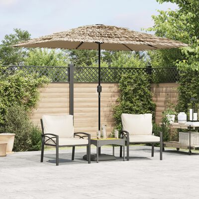 vidaXL Parasol de jardin avec mât en acier marron 300x200x250 cm