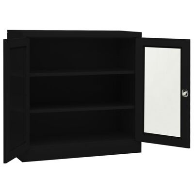 vidaXL Armoire de bureau Noir 90x40x90 cm Acier