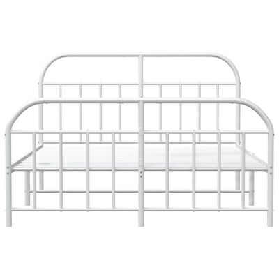 vidaXL Cadre de lit métal sans matelas et pied de lit blanc 140x200 cm