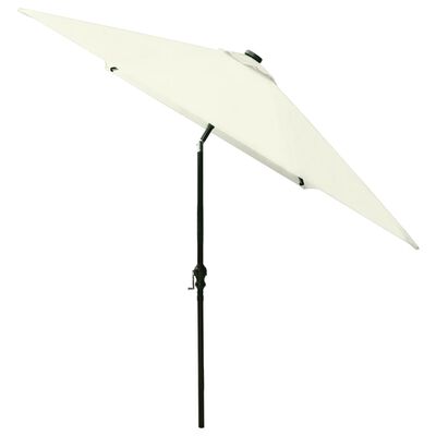 vidaXL Parasol de jardin avec LED et mât en acier sable 2x3 m