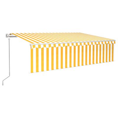 vidaXL Auvent automatique rétractable avec store 6x3 m Jaune et blanc