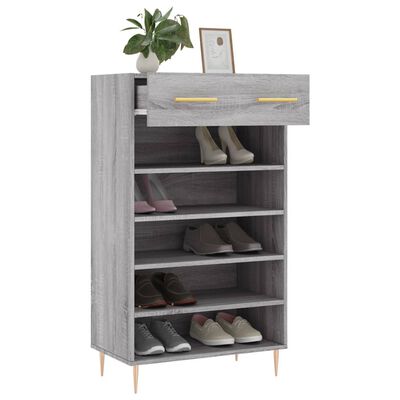 vidaXL Armoire à chaussures sonoma gris 60x35x105 cm bois d'ingénierie