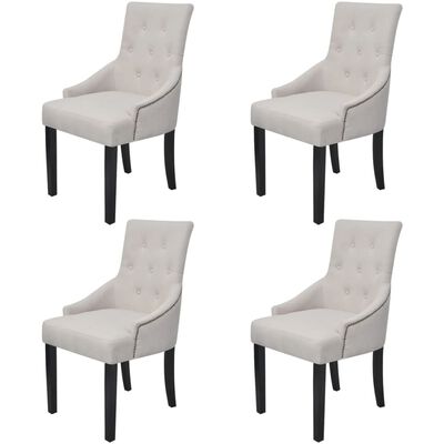 vidaXL Chaises à manger lot de 4 gris crème tissu