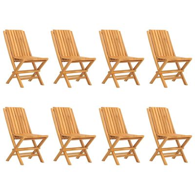 vidaXL Chaises de jardin pliantes lot de 8 47x47x89cm bois massif teck