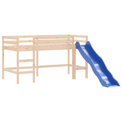 vidaXL Lit mezzanine enfants toboggan 90x190 cm bois pin massif