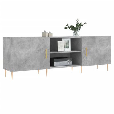 vidaXL Meuble TV gris béton 150x30x50 cm bois d'ingénierie