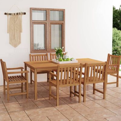 vidaXL Ensemble à manger de jardin 7 pcs Bois de teck solide