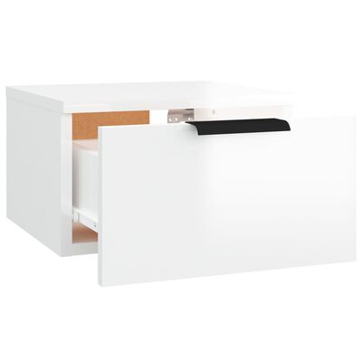 vidaXL Tables de chevet murales 2 pcs blanc brillant 34x30x20 cm