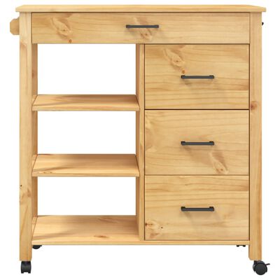 vidaXL Chariot de cuisine MONZA 84x40x90 cm bois massif de pin